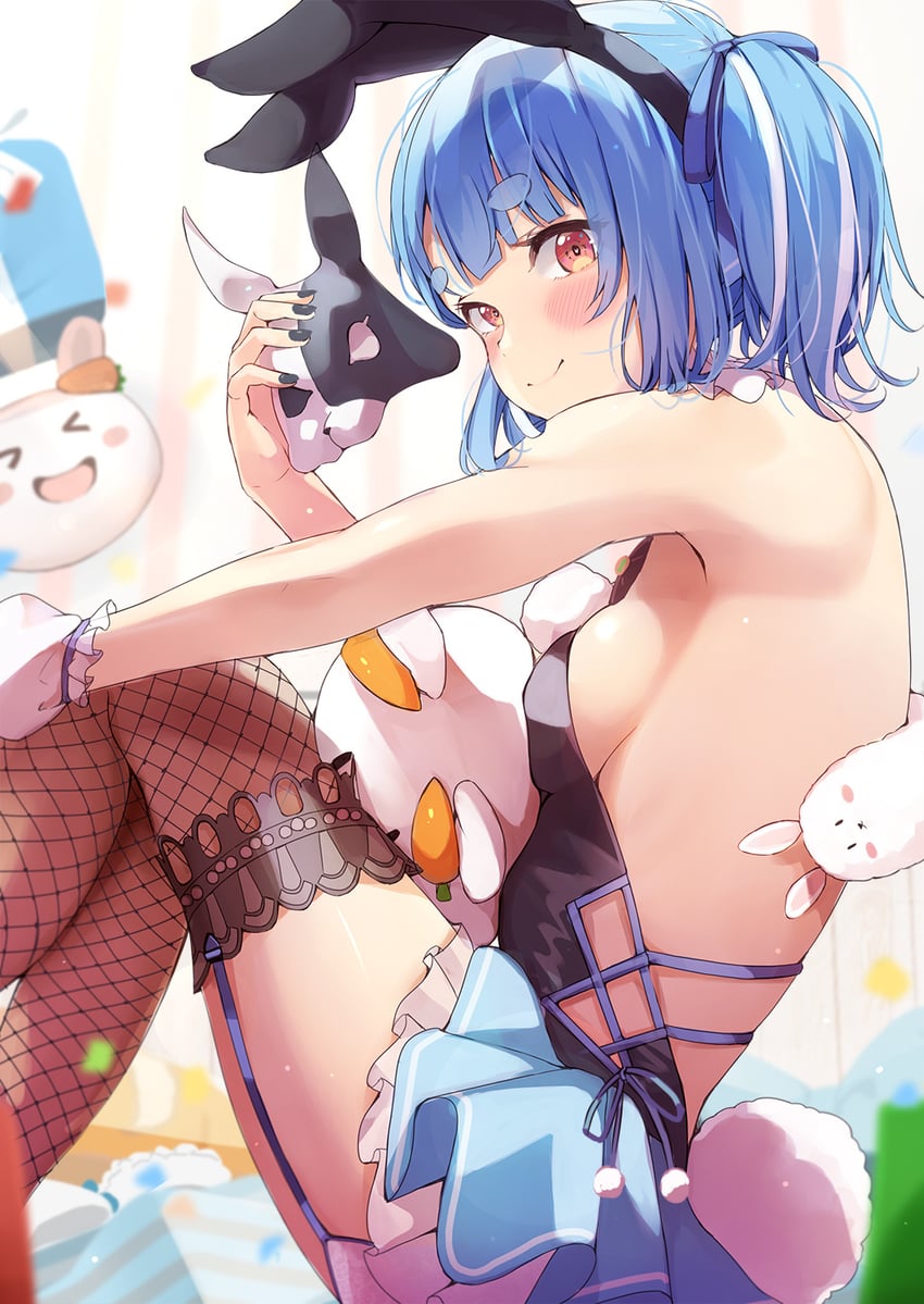 usada pekora, don-chan, and pekomon (hololive) drawn by nira_(vira)