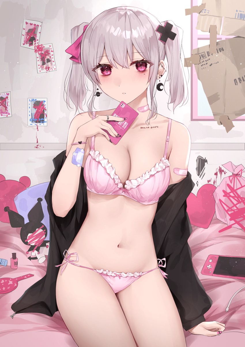 kuromi (original and 2 more) drawn by kanju