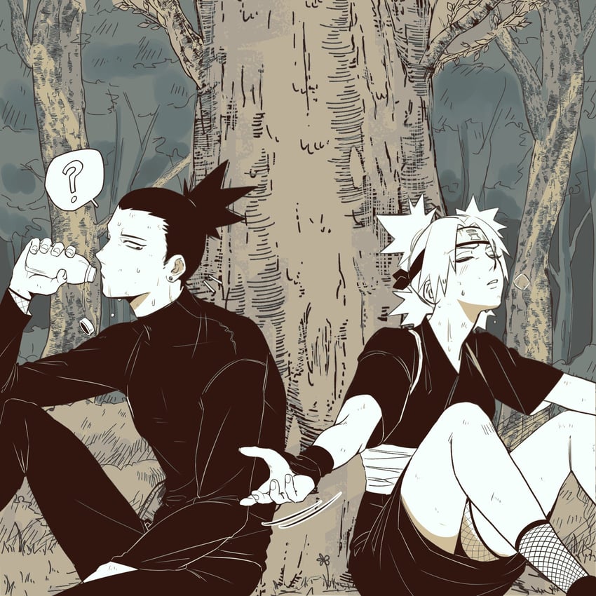 temari and nara shikamaru (naruto and 1 more) drawn by sna9_104