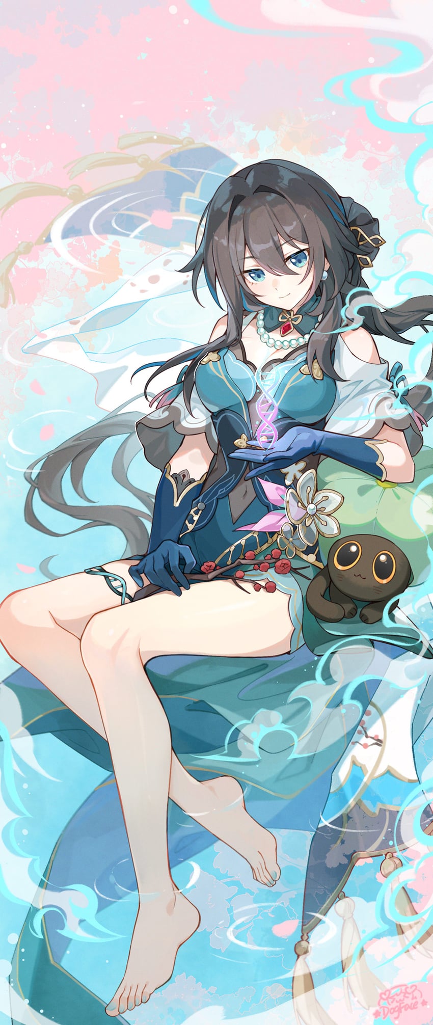 ruan mei and gray bean paste (honkai and 1 more) drawn by gou_lianlian_dogface