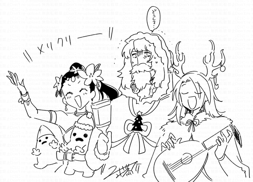 curse maker, curse maker 1, bard, bard 1, and bard 5 (sekaiju no meikyuu) drawn by nikki_kyousuke