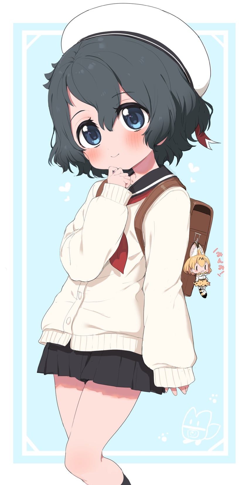 serval, kaban, and lucky beast (kemono friends) drawn by ransusan