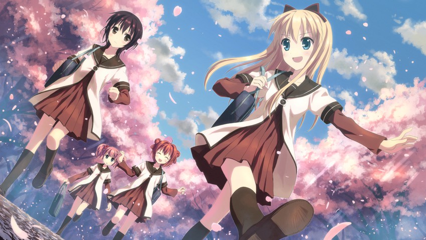 toshinou kyouko, akaza akari, funami yui, and yoshikawa chinatsu (yuruyuri) drawn by yuuki_tatsuya