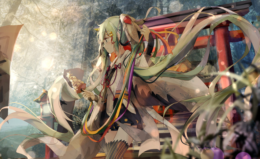 hatsune miku and yuki miku (vocaloid) drawn by shiina_kuro