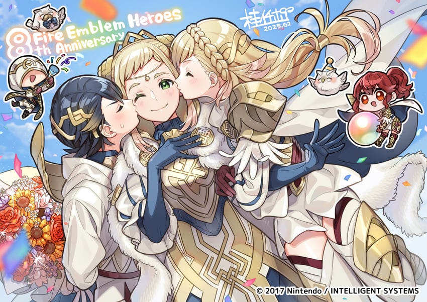 kiran, anna, sharena, alfonse, feh, and 2 more (fire emblem and 1 more) drawn by katsura_ichiho