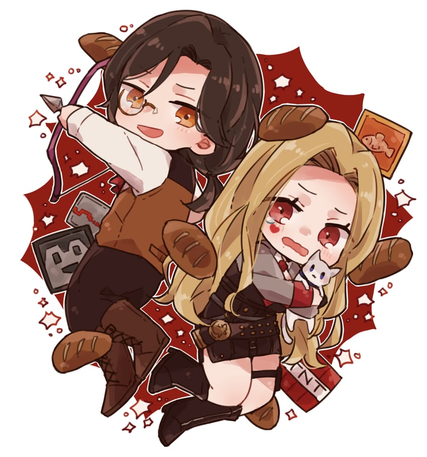 luis cammy and shellin burgundy (nijisanji) drawn by yuki_(yu_kix8)