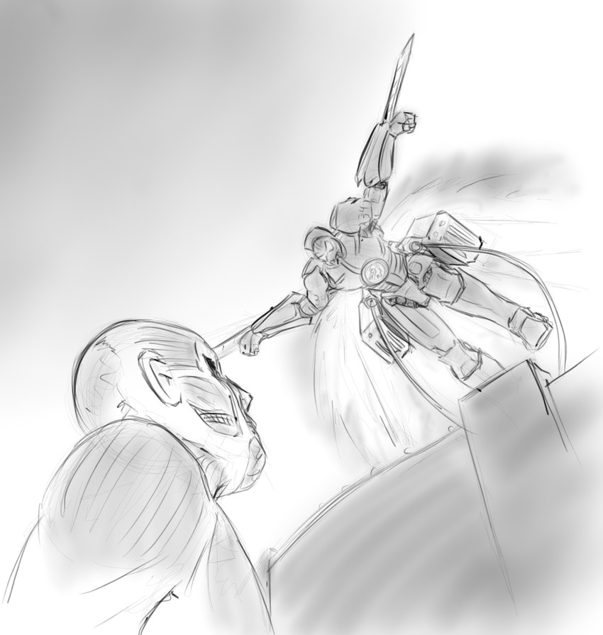titan, colossal titan, and gipsy danger (shingeki no kyojin and 1 more) drawn by alloyrabbit