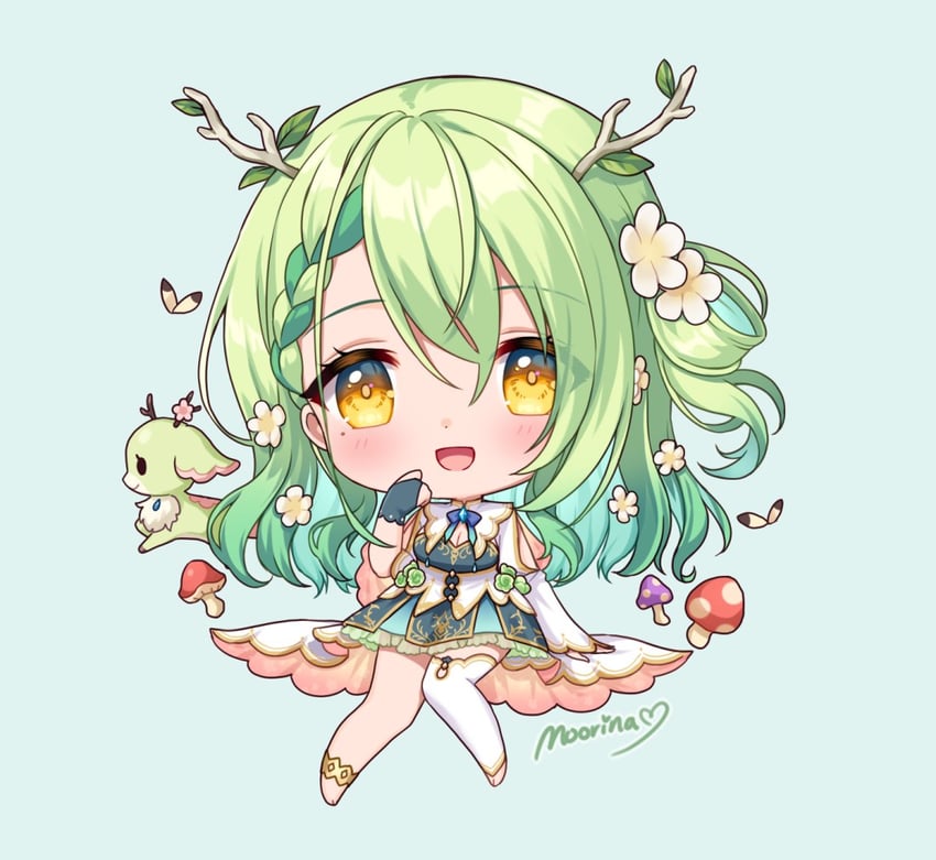 ceres fauna and nemu (hololive and 1 more) drawn by moorina