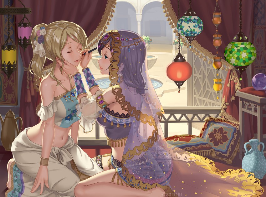 tojo nozomi and ayase eli (love live! and 2 more) drawn by tomiwo