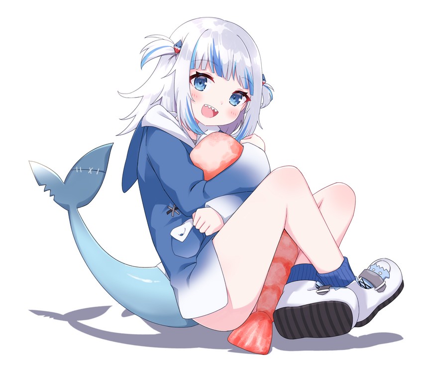 gawr gura (hololive and 1 more) drawn by profnote