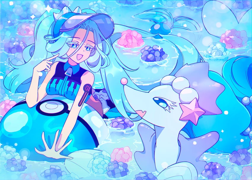 hatsune miku, primarina, and water miku (pokemon and 2 more) drawn by kkanyong