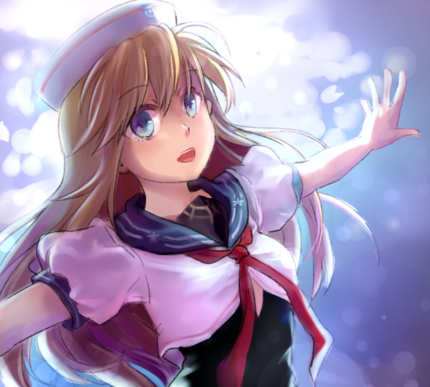 Blonde outdoor anime uniform