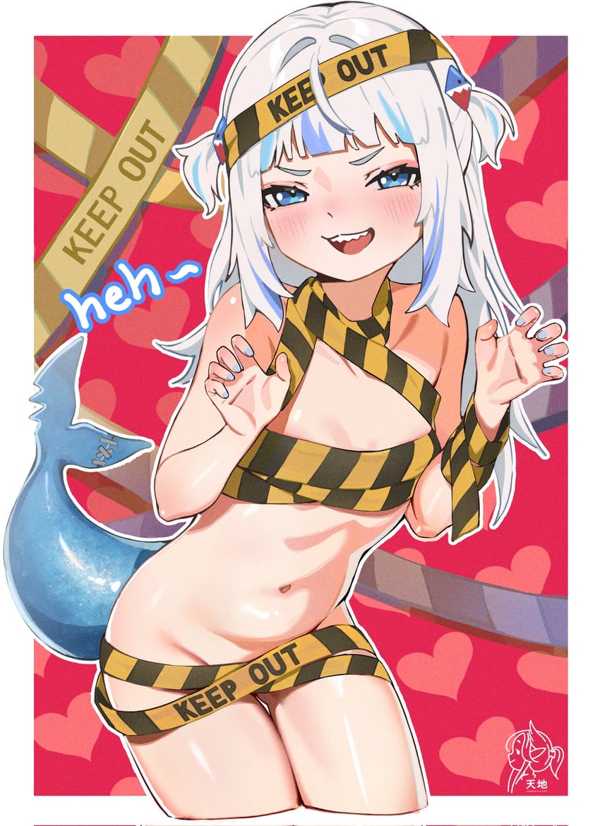 gawr gura (hololive and 1 more) drawn by tenchi_mayo