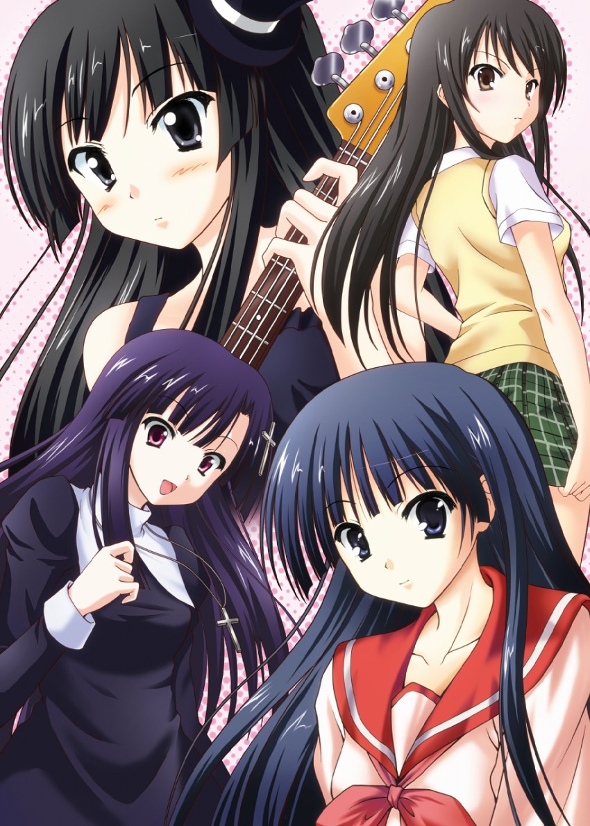 akiyama mio, kotegawa yui, zange, and kusakabe yuuki (k-on! and 4 more) drawn by kurosaki_hiroya