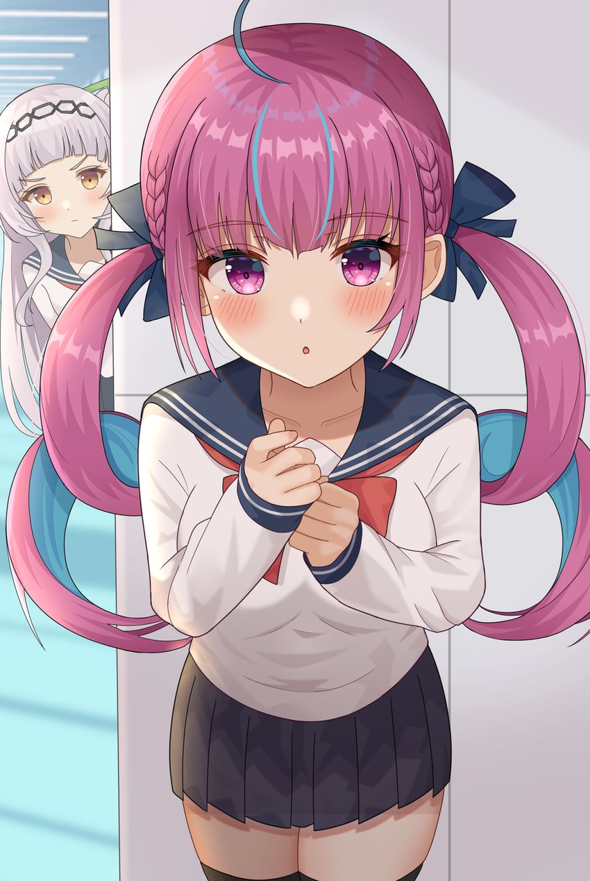 minato aqua and murasaki shion (hololive) drawn by hisui_(user_zvkr2432)