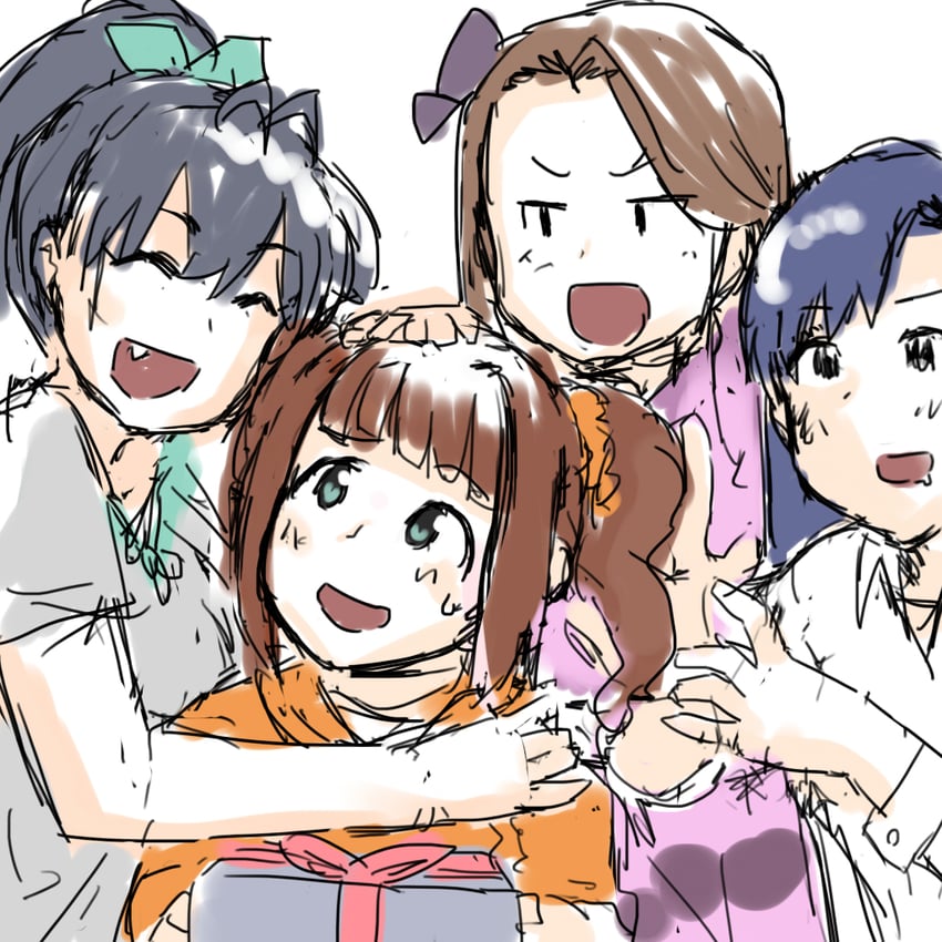 kisaragi chihaya, minase iori, ganaha hibiki, and takatsuki yayoi (idolmaster) drawn by annko