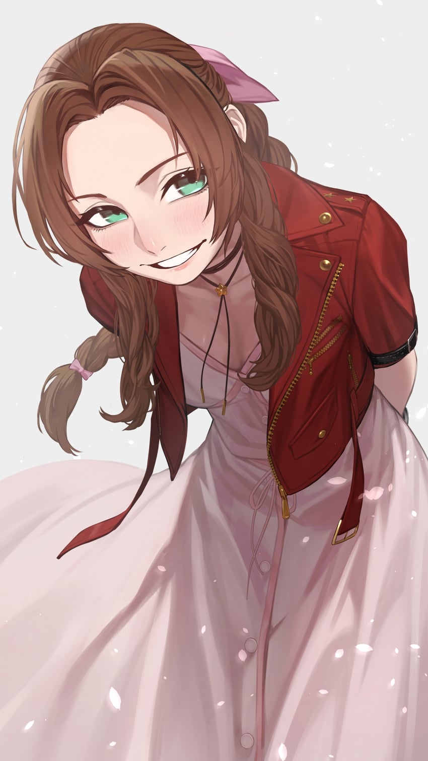 aerith gainsborough (final fantasy and 2 more) drawn by chorogon
