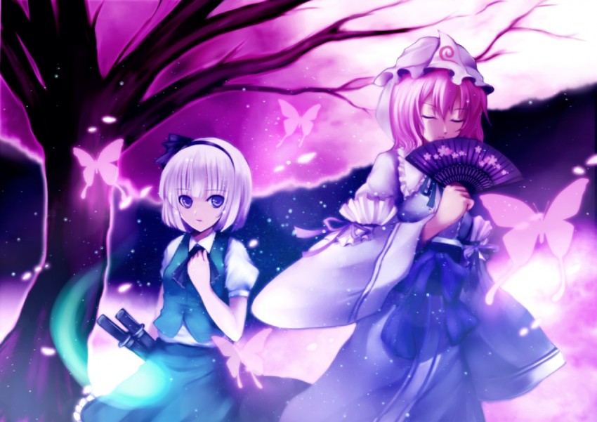 konpaku youmu and saigyouji yuyuko (touhou) drawn by greave_(asterism)