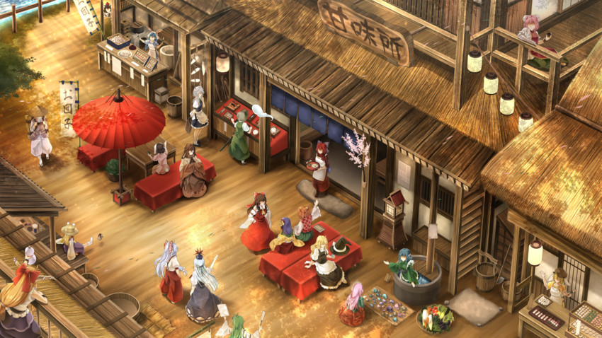 hakurei reimu, kirisame marisa, izayoi sakuya, kochiya sanae, konpaku youmu, and 16 more (touhou) drawn by arkatopia