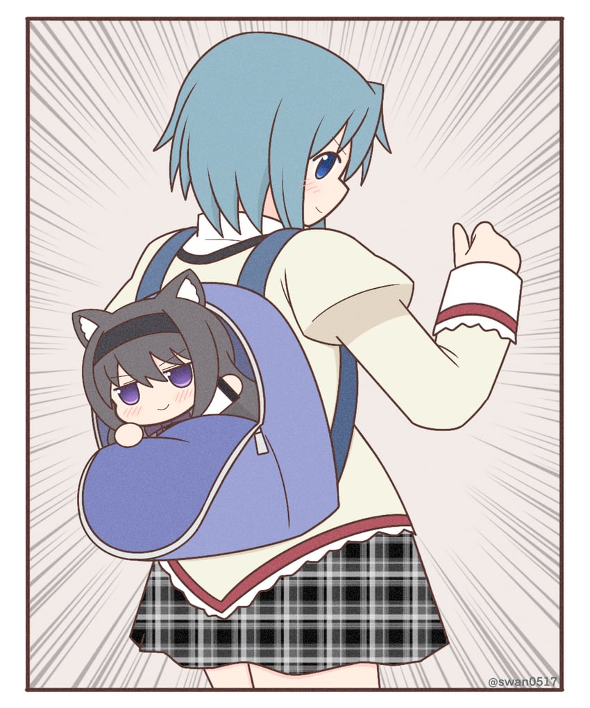 akemi homura and miki sayaka (mahou shoujo madoka magica) drawn by yuno385