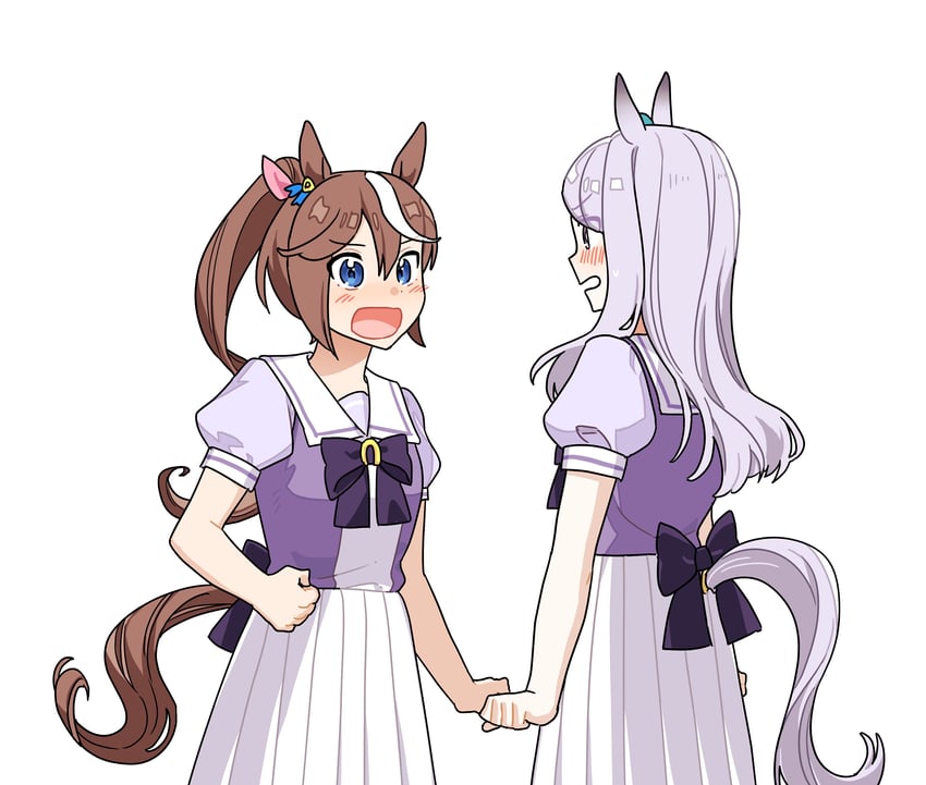 mejiro mcqueen and tokai teio (umamusume) drawn by habsida_(habsida_hpy)