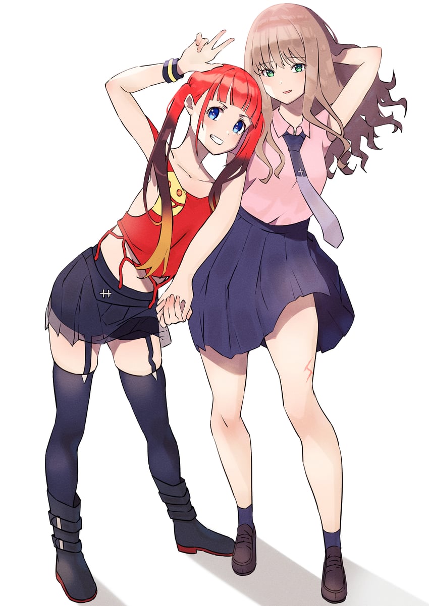 minami yume and asukagawa chise (gridman universe) drawn by cruzango0510