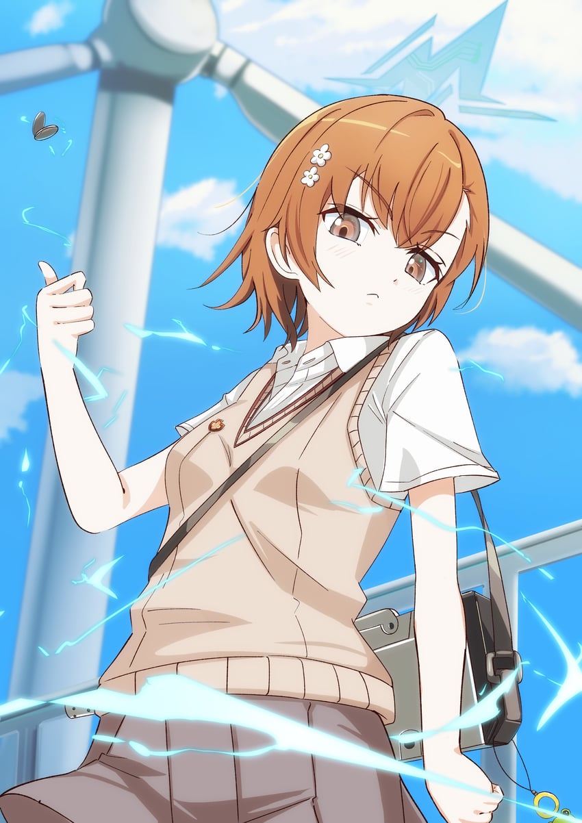 misaka mikoto and gekota (blue archive and 2 more) drawn by yvrjcgmyev81