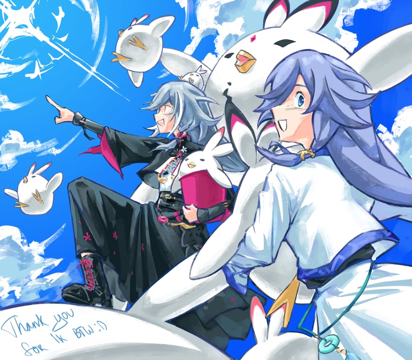 fu hua, herrscher of sentience, and jingwei (honkai and 1 more) drawn by eudaemonm