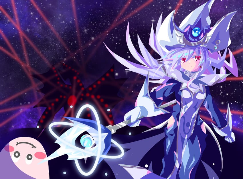 silent magician, marshmallon, and gandora the dragon of destruction (yu-gi-oh!) drawn by evanhehehe