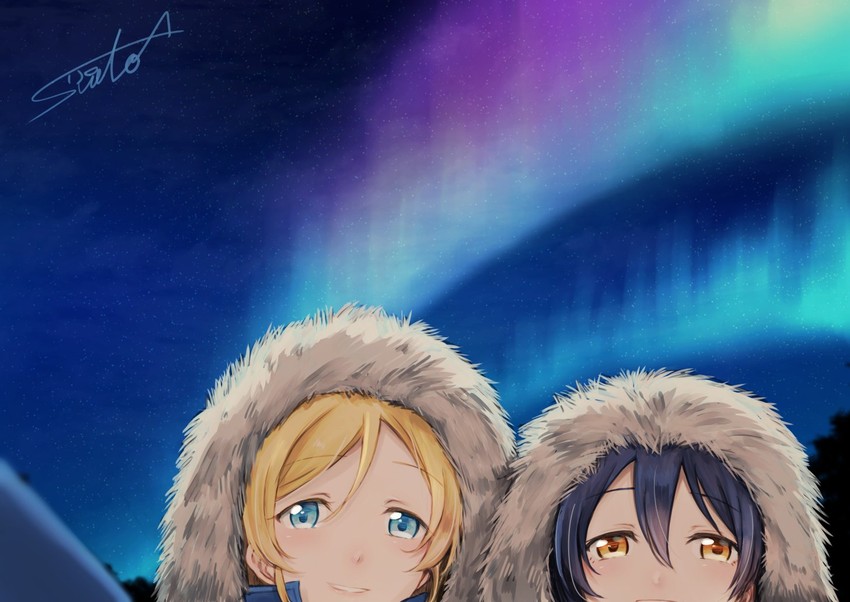 sonoda umi and ayase eli (love live! and 1 more) drawn by suito