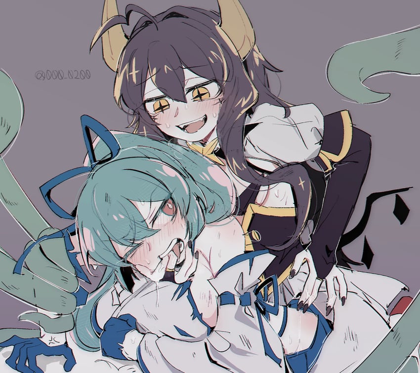 hiiragi utena, magia baiser, minakami sayo, and magia azure (mahou shoujo ni akogarete) drawn by an_sin