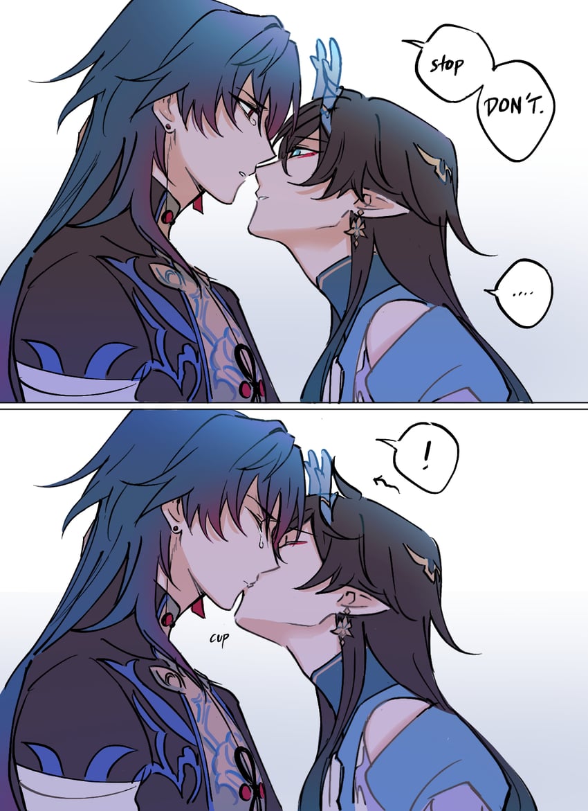 dan heng and blade (honkai and 1 more) drawn by mirukupowda