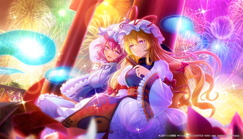 yakumo yukari and saigyouji yuyuko (touhou and 1 more) drawn by yk_(pixiv43531291)
