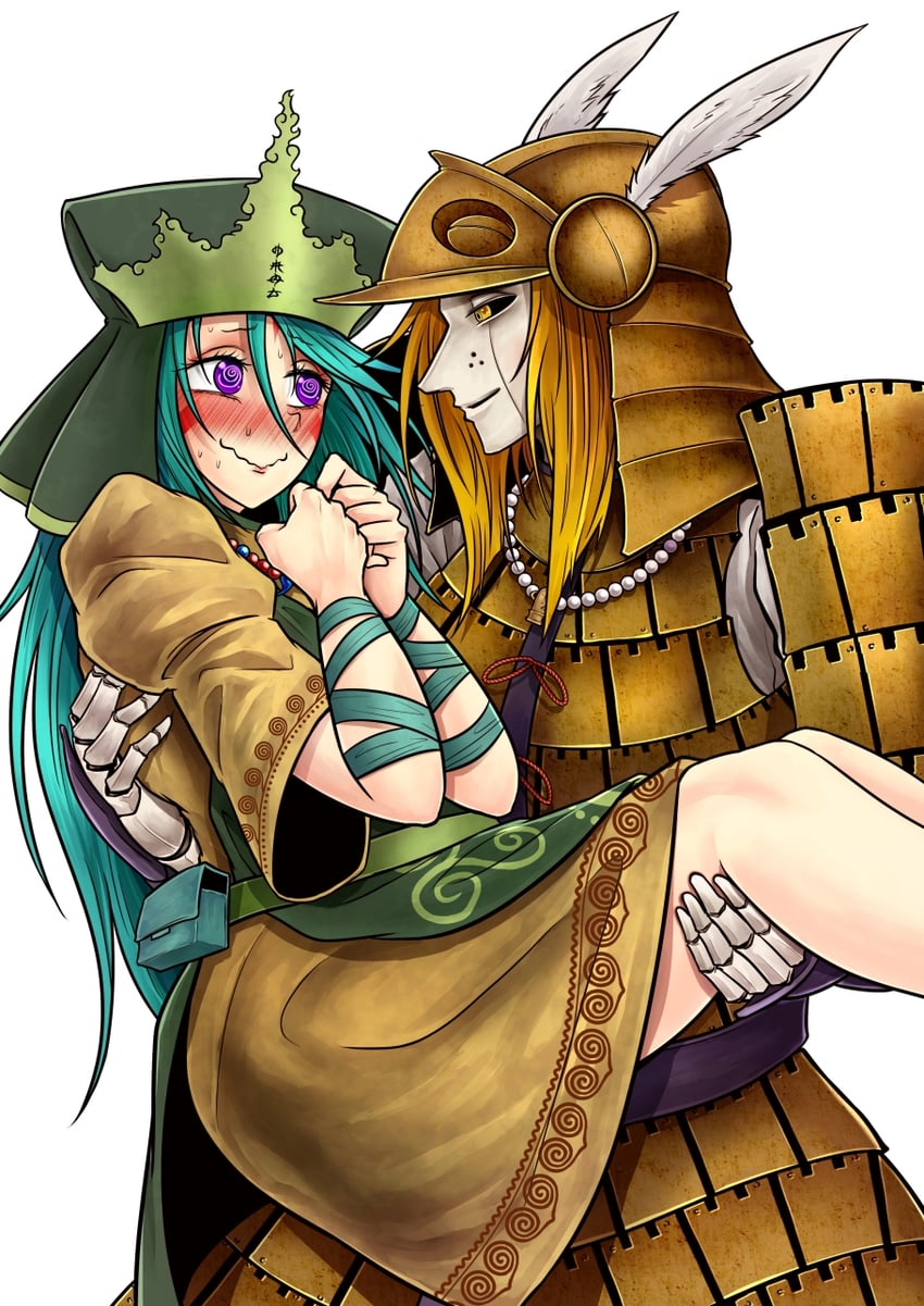 haniyasushin keiki and joutouguu mayumi (touhou) drawn by ryuuichi_(f_dragon)