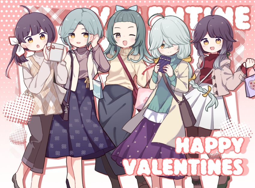 fujinami, hamanami, hayanami, tamanami, and suzunami (kantai collection) drawn by akaruku