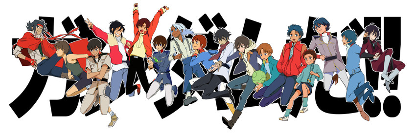 haro, amuro ray, kamille bidan, setsuna f. seiei, kira yamato, and 12 more (gundam and 16 more) drawn by kao_(amezarame)