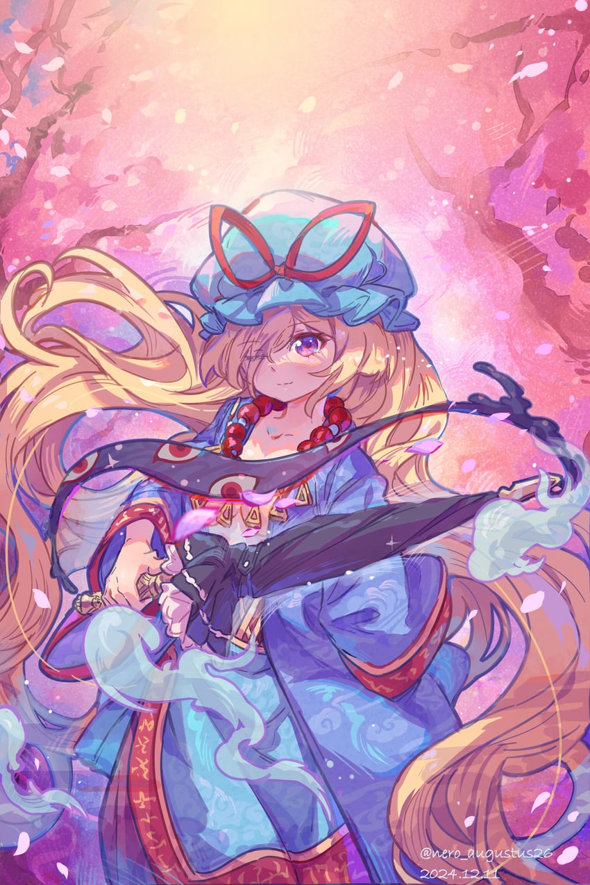 yakumo yukari and jp (touhou and 2 more) drawn by nero_augustus