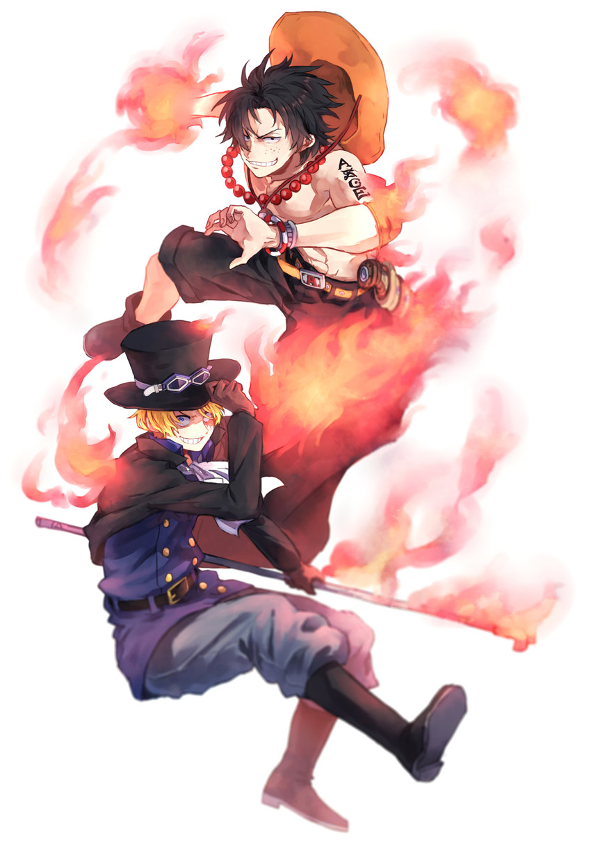 portgas d. ace and sabo (one piece) drawn by somemiya_suzume