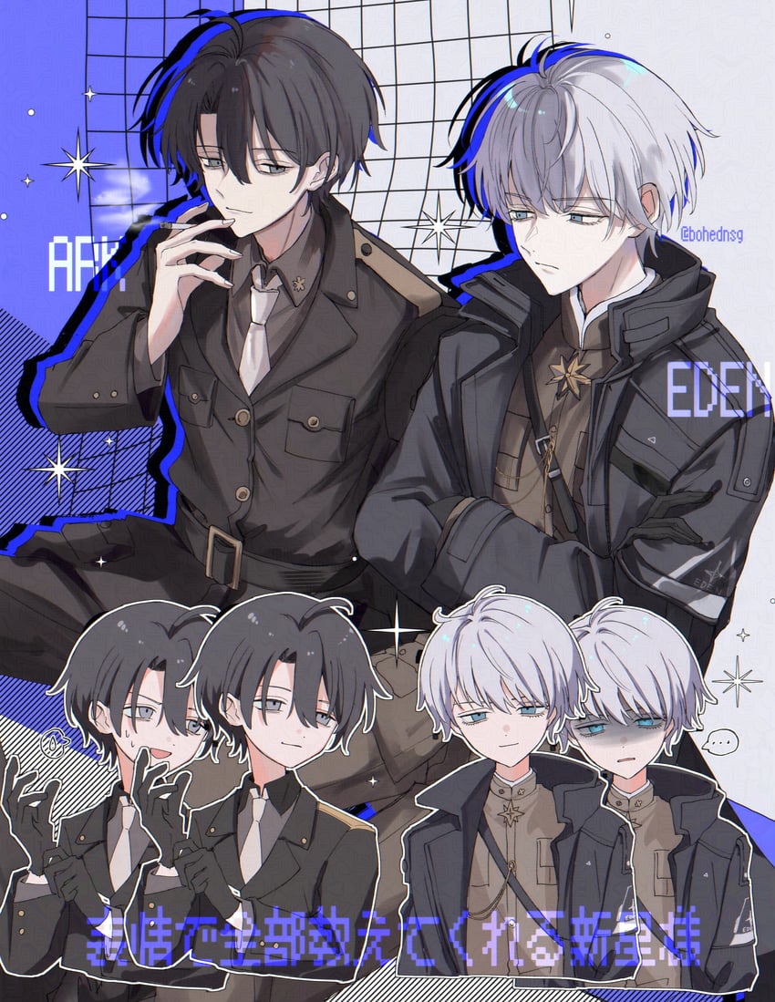 commander and johan (goddess of victory: nikke) drawn by chikyuu_(bohednsg)
