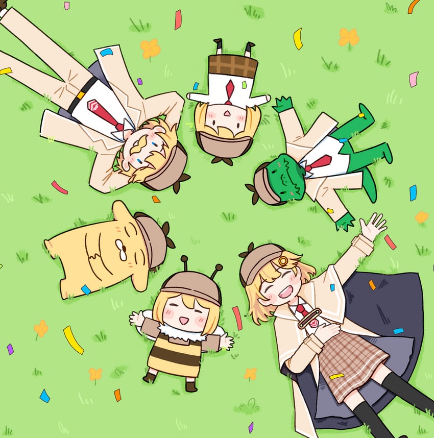 watson amelia, bubba, smol ame, investigator, and armando watson (hololive and 1 more) drawn by ustel_yj