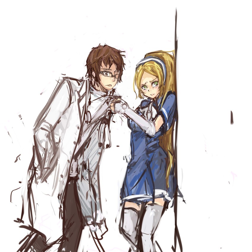 tonegawa anju and tsukimori kousuke (chou shittou caduceus) drawn by panties_(pantsu-pirate)