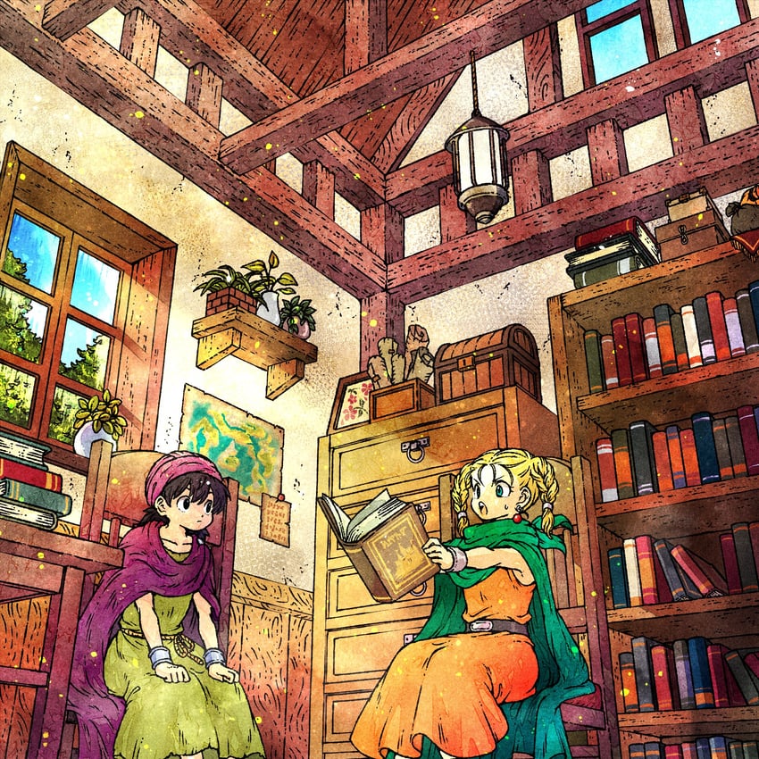 bianca and hero (dragon quest and 1 more) drawn by toriga