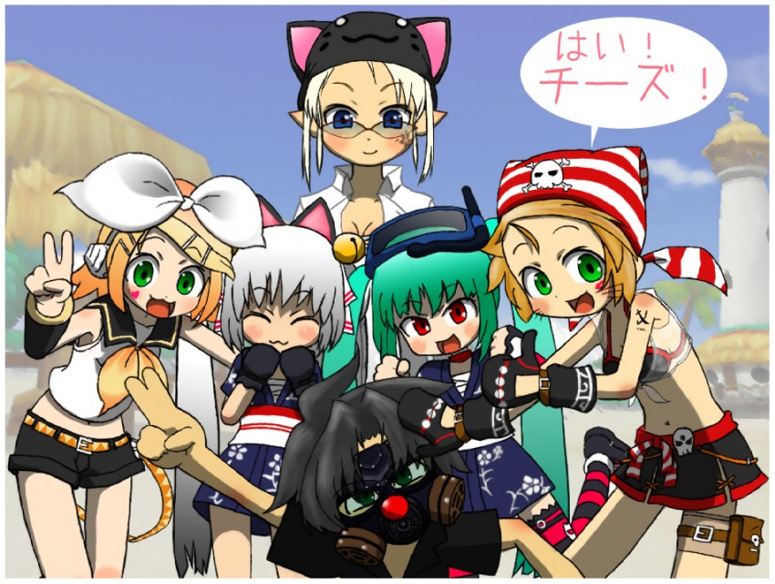 hatsune miku, kagamine rin, kooh, hana, and cecilia (vocaloid and 1 more)