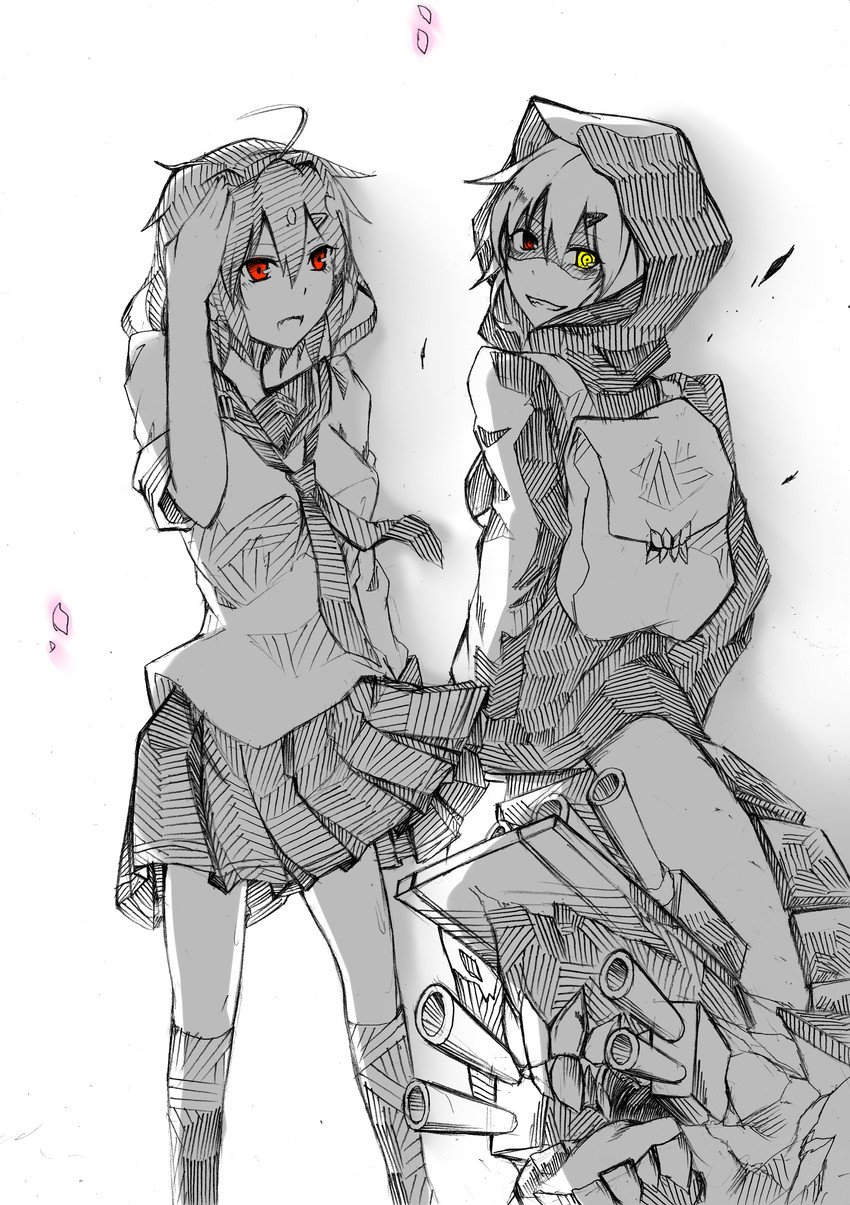 ikazuchi and re-class battleship (kantai collection) drawn by fumotewi