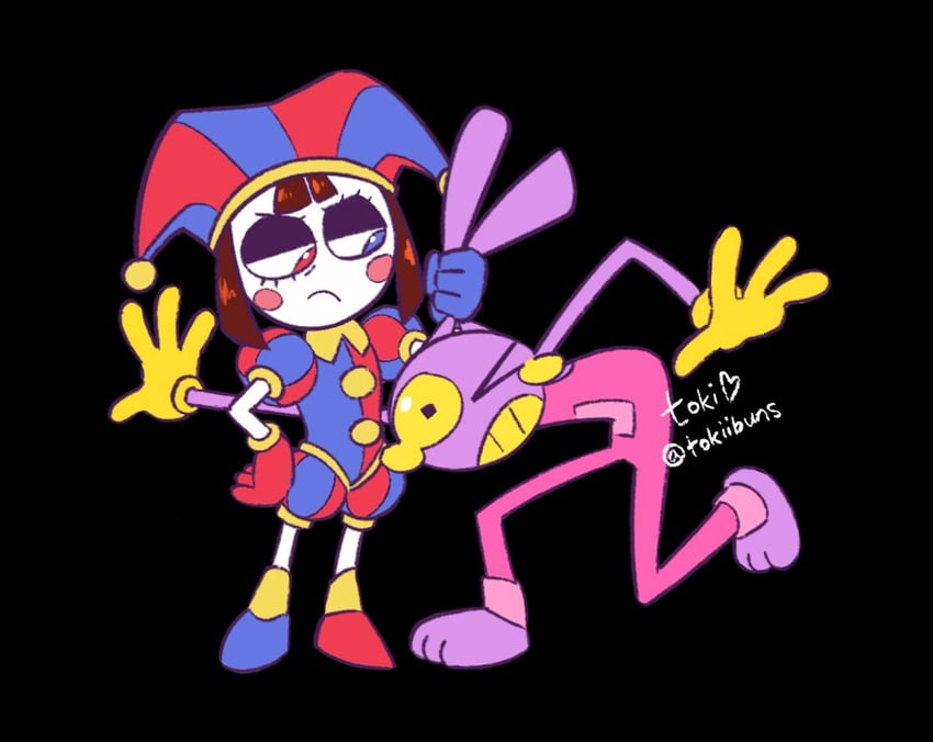 pomni and jax (the amazing digital circus and 1 more) drawn by tokibuns