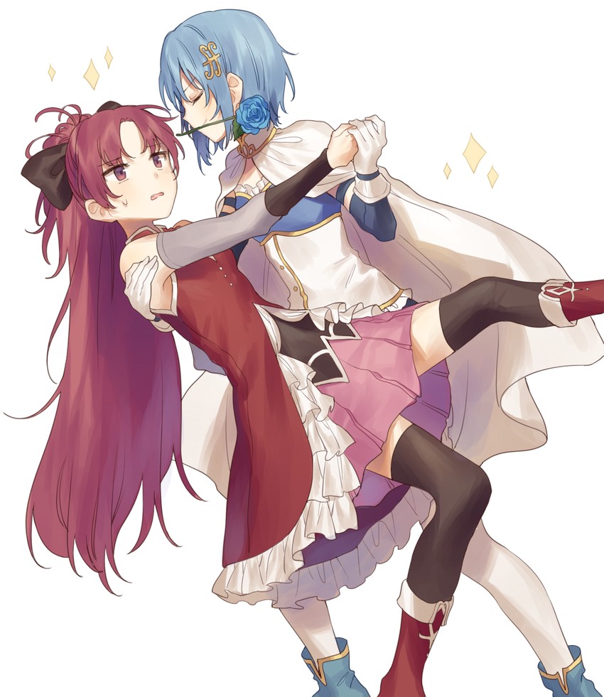 miki sayaka and sakura kyoko (mahou shoujo madoka magica) drawn by misha_(hoongju)
