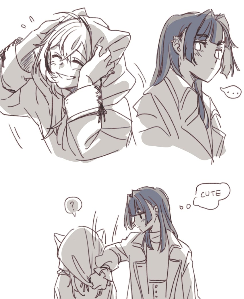 ouro kronii and nanashi mumei (hololive and 1 more) drawn by anco_(platanity)