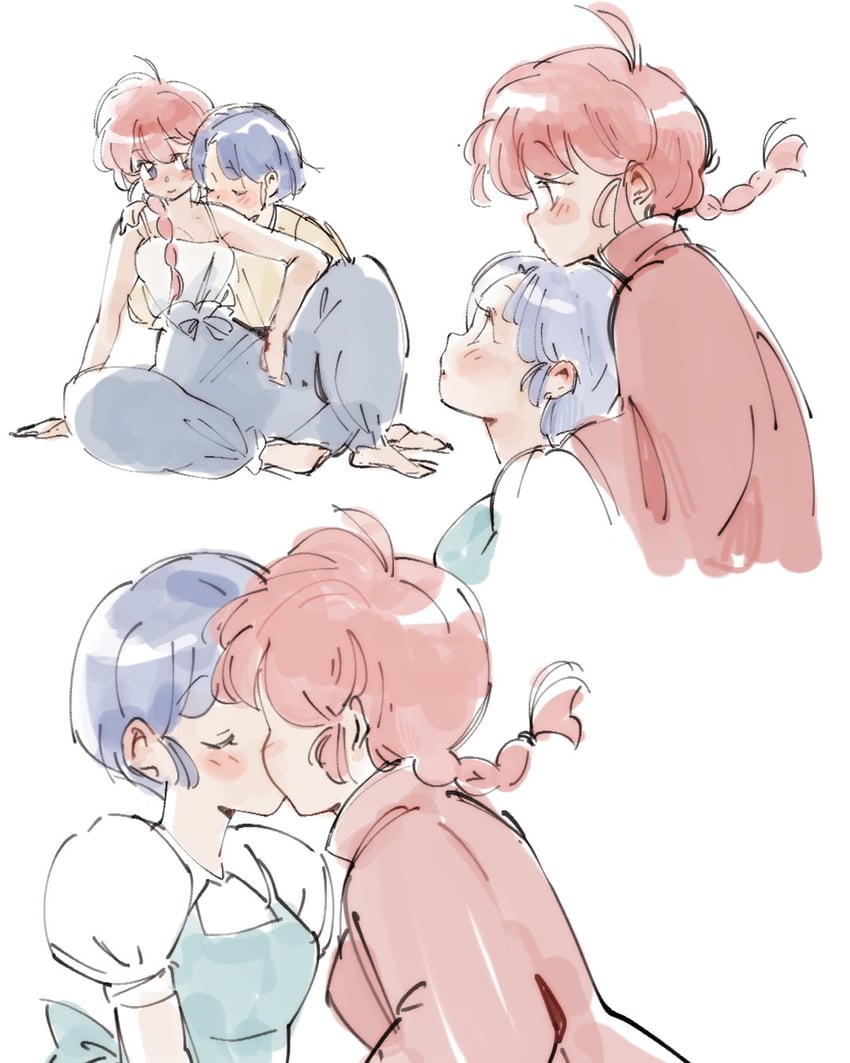 ranma-chan and tendou akane (ranma 1/2) drawn by mariadraws97
