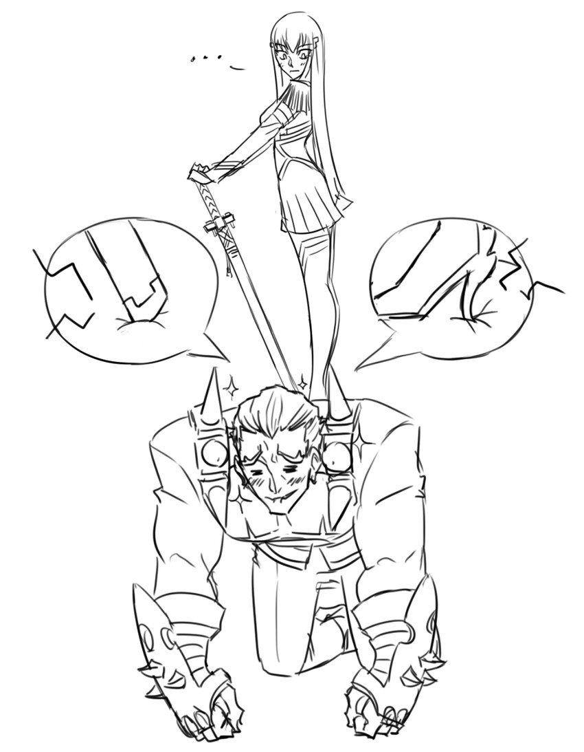 kiryuuin satsuki and gamagoori ira (kill la kill) drawn by matsu-sensei