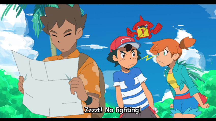 ash ketchum, misty, rotom, brock, and rotom dex (pokemon and 1 more) drawn by rica_diaz
